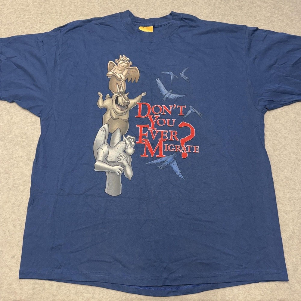 Vintage Disney Hunchback Notre Dame Shirt Mens 2XL Gargoyles Graphic Tee 90s